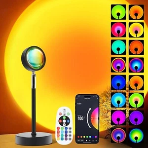 Sunset LED Lamp Projector, 21 Colors Changing App & Remote Control Mood Lighting - Picture 1 of 6