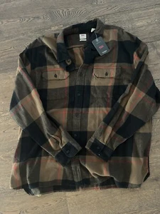 Levis Worker Flanell Button Down Hemd Herren XXL braun schwarz neu mit Etikett kariert - Bild 1 von 5