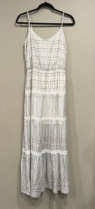 Twelfth Street Cynthia Vincent Maxi Dress Prairie Cottage Core Geometric S/M - Picture 1 of 12