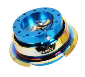 NRG Steering Wheel Quick Release - Gen 2.8 - New Blue Body w/ Neo-Chrome Ring - Picture 1 of 4