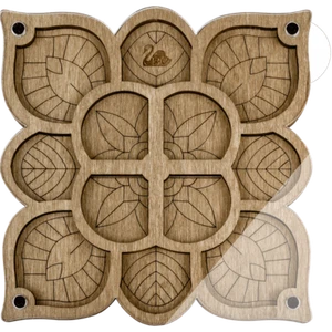 Wood bead organizer tray with lid "Flower" - Picture 1 of 3