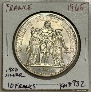 1965 France 10 Francs Silver Coin - KM#932 - Picture 1 of 2