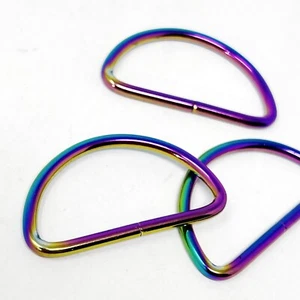 5pcs 38mm D Rings Rainbow Leather Handbag Straps Crafts M1953 - Picture 1 of 2