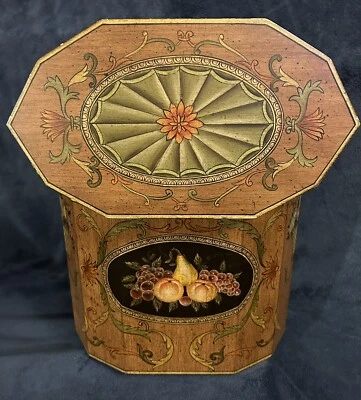 Maitland Smith 1146-316 Decorative Octagonal Wood Lidded Box C-1970 10.5”H - Image 1 of 4