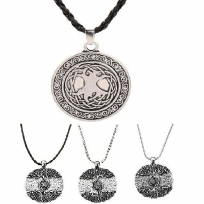 Tree Of Life Mens Norse Viking Odin Pendant Warrior Chain Necklace Jewelry Charm - Image 1 of 4
