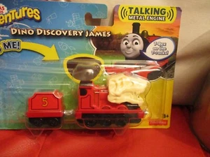 FISHER PRICE METAL THOMAS AND FRIENDS NEW ON CARD TALKING DINO DISCOVERY JAMES - Picture 1 of 3