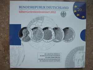 5 x 10 Euro Silber Deutschland 2012 PP Polierte Platte im Set Blister Original - Bild 1 von 4