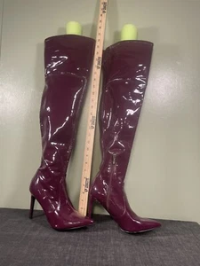 Women’s Guess Thigh High Over The Knee Burgundy Boots 8 1/2 - Picture 1 of 14