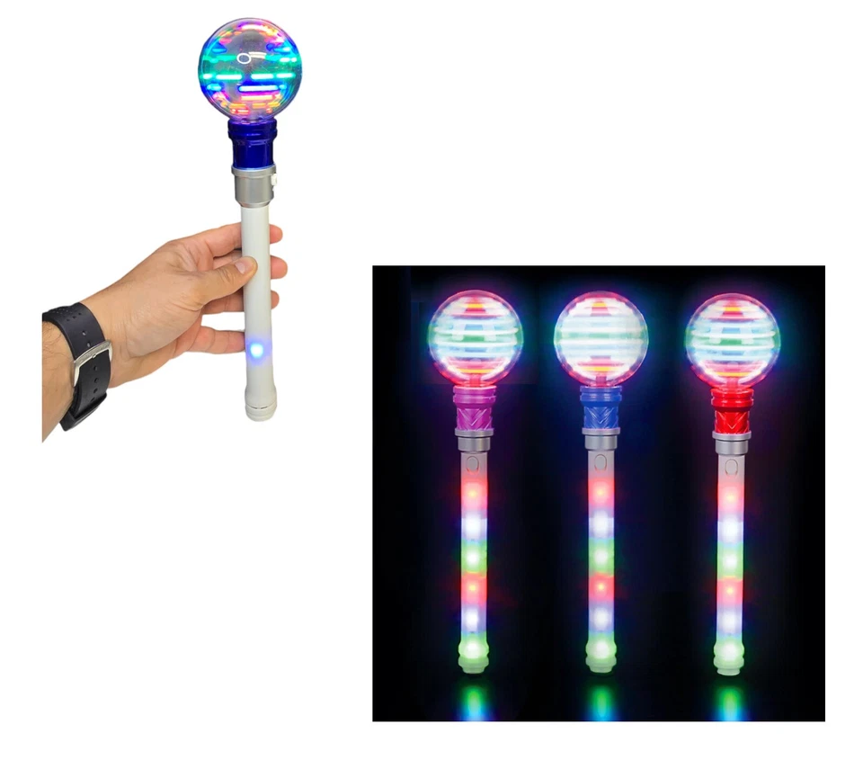 LED Light-Up Spinning Star Magic Ball Wand (13.5") - Image 1 of 4