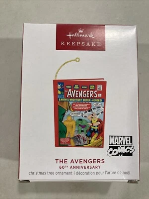 2023 Hallmark The Avengers 60th Anniversary Comic Book Christmas Ornament NEW