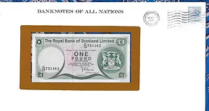 Billetes de Todas las Naciones Escocia P-336 1981 1 libra UNC prefijo C/13 - Imagen 1 de 3