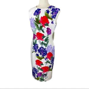 Midi Floral Sheath Dress NEW Women’s Size 10 Spring Floral Easter Passover - Picture 1 of 5