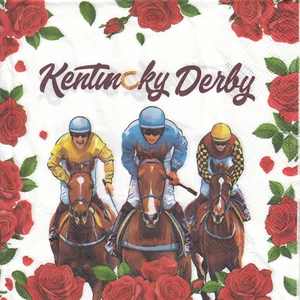 3 Lunch Papier Servietten Napkins (Z8-10) Pferderennen Kentucky Derby - Bild 1 von 1