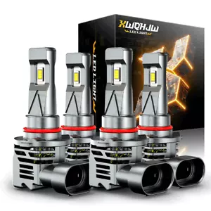 4PCS 9005 9006 LED Combo Headlight Kit Bulbs 6000K Cool White CSP High Low Beam - Picture 1 of 12