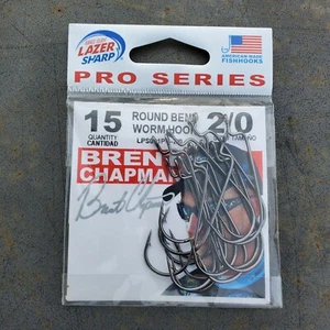Eagle Claw L091PG-2/0 Lazer Worm Round Bend Fishing Hook Platinum Black Size 2/0 - Picture 1 of 2