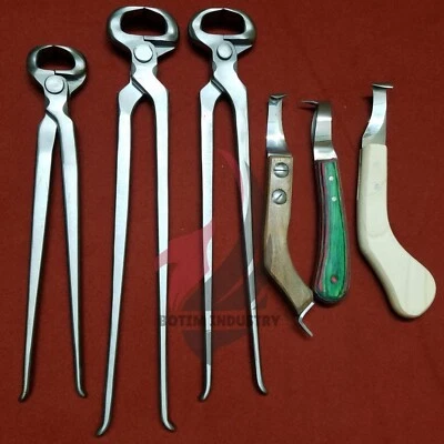 Farrier Hoof kit Premium Steel Farrier Tool Horse & Cattle Hoof Care Nipper 6 pc - Image 1 of 3
