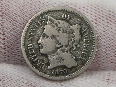 1870 3¢ Cent Nickel. #1 - Image 1 of 4