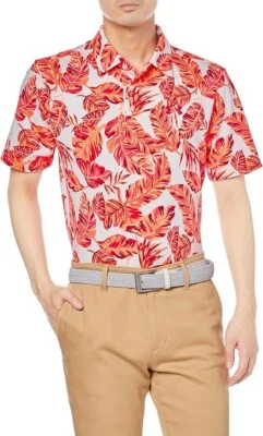 CAMISA POLO MASCULINA PEQUENA LARANJA/NEON/ROSA/BRANCO FLORAL SOB ARMADURA - NOVA COM ETIQUETAS - Imagem 1 de 3