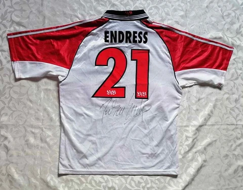VFB STUTTGART 1999/2000 HOME FOOTBALL SHIRT #21 JOCHEN ENDRESS SIGNED TRIKOT Cover