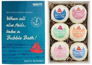 BRUBAKER Fizzing Bath Bombs "When all else fails.." - All Natural & Vegan - Picture 1 of 5