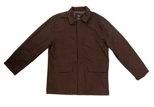 Vintage GH BASS & CO Herren Medium dunkelbraun Steppfutter durchgehender Reißverschluss Knopf Mantel Jacke - Bild 1 von 5