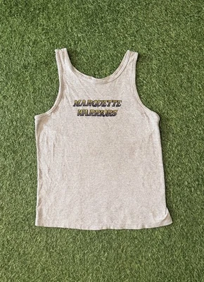 Camiseta sin mangas True Vintage Champion barra azul algodón/rayón grande gris puntada única Foto 1 de 4