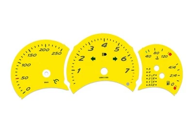 For Porsche Boxster 986.1 Yellow  - Speedometer gauges from MPH to km/h  - Image 1 of 4