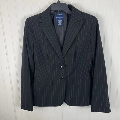 Evan Picone Womens Black Pin Stripe Blazer Suit Separates Jacket Size 8 - Image 1 of 4