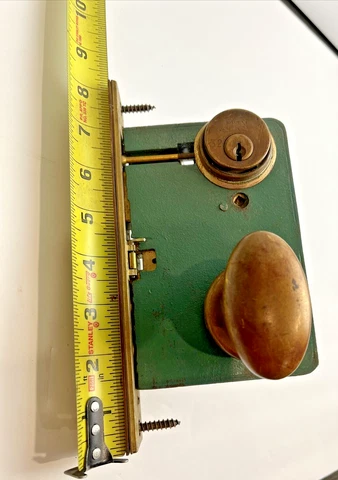 Russwin Lock and brass oval knobs Mortise exterior lock Does Not include Key Cover
