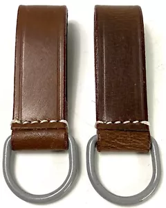 WWII GERMAN EQUIPMENT BELT LOOP D-RING, D-RINGS -BROWN LEATHER - Imagen 1 de 1