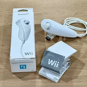 Nintendo Wii Nunchuk Remote Accessory White Controller Wii U Boxed 9/10 Condtion - Picture 1 of 12