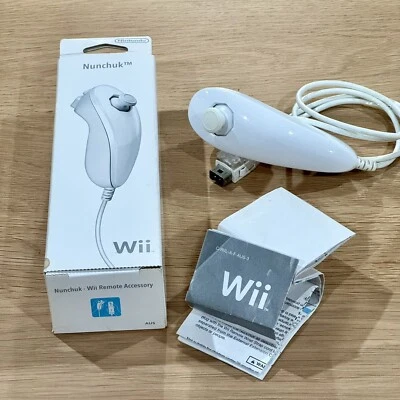 Nintendo Wii Nunchuk Remote Accessory White Controller Wii U Boxed 9/10 Condtion - Image 1 of 4