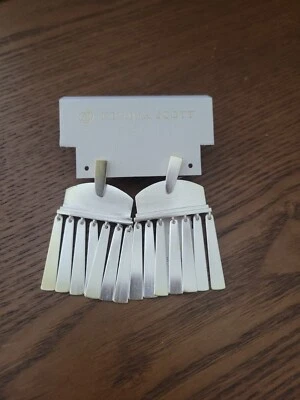 Kendra Scott Layne Plated Gold Fringe Large Drop Earrings NWT - Image 1 of 4