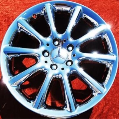 SET OF 4 CHROME 18" MERCEDES BENZ SL550 SL500 SL600 OEM WHEELS RIMS 65453 - Image 1 of 4