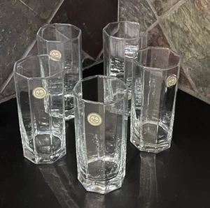 Crystal Clear Octagonal Crystal Glassware Tumblers Set of 5 Türkiye - Picture 1 of 18