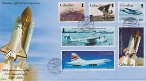 GB - GIBRALTAR 2003 Powered Flight/Concorde/Aircraft/Space Shuttle SG MS1051 FDC - Picture 1 of 1