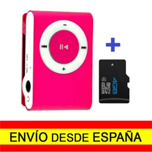 Mini Reproductor MP3 + MicroSD de 4 Gb Clip Rosa Aluminio a0385 - Imagen 1 de 2