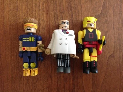 Marvel Minimates Kingpin amarillo Daredevil Cyclops con visera 2003 lote de 3 Foto 1 de 4