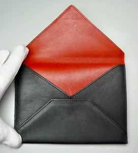 Vintage COACH Passport Document Case Holder Black & Red Leather 6.5" x 5" - Picture 1 of 6