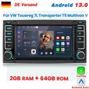 Carplay Android 13 Autoradio 2+64GB GPS NAVI DAB+ Für VW T5 Multivan Transporter - Bild 1 von 19
