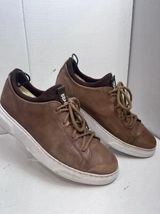 Samuel Hubbard Herren 9 M "Flight" Freizeit Sneaker brüniert hellbraun Leder Schuhe - Bild 1 von 12