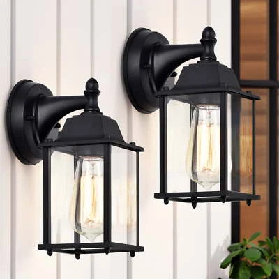 Outdoor Porch Lights Black Outdoor Wall Light Fixtures Outdoor Lights 2 Pack - Image 1 of 4