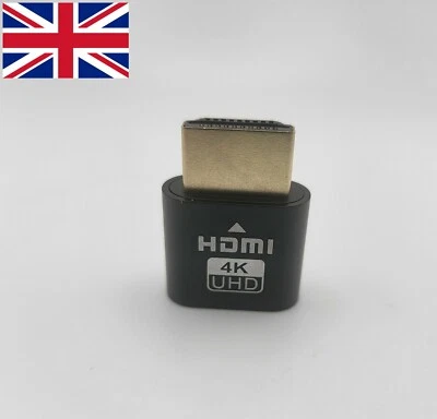  Dummy Adapter Virtual Plug 4K UHD Headless Display Emulator AVR Fits HDMI - Image 1 of 4