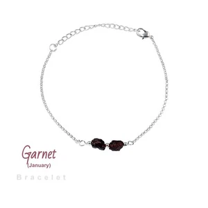 Natürliches rohes raues Granat-Kettenarmband 9 Zoll lang verstellbar Kette minimalistisches Geschenk - Bild 1 von 19