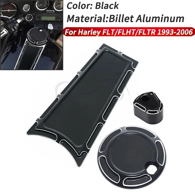 Fuel Door Tank Dash Insert Cover Ignition Cap For Harley Electra Road Glide FLTR Foto 1 de 4