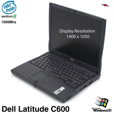 DELL LATITUDE C600 NOTEBOOK LAPTOP WINDOWS 98 PARALLEL LPT PENTIUM 1000MHZ 256MB - Bild 1 von 4