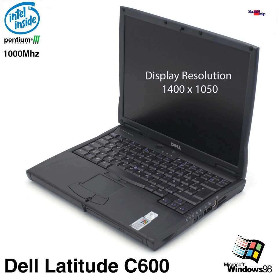 Dell Latitude C600 Notebook Laptop Windows 98 Parallel LPT Pentium 1000MHZ 256MB - Immagine 1 di 4