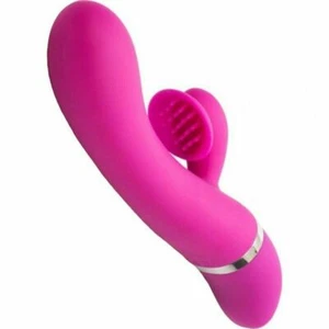 Vibratore doppio fallo vaginale con stimolatore clitoride punto g dildo vibrante - Picture 1 of 4