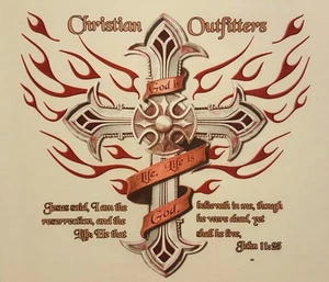 CHRISTIAN OUTFITTERS GOD IS LIFE, LIFE IS GOD CROSS JESUS #1113 POCKET SHIRT - Bild 1 von 5