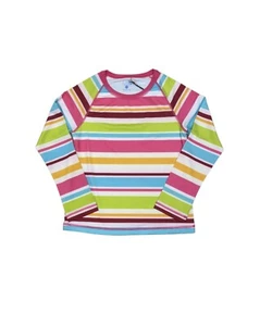 NWT! Juno Beachwear Tween Girls Striped Swim Shirt Sz 16, SPF 30+ - Picture 1 of 2
